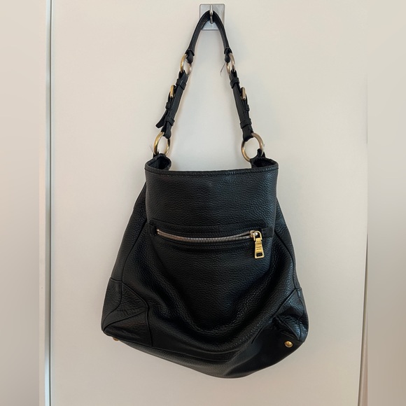 AUTH Prada Vitello Daino Hobo bag in black, MEDIUM - Picture 6 of 14